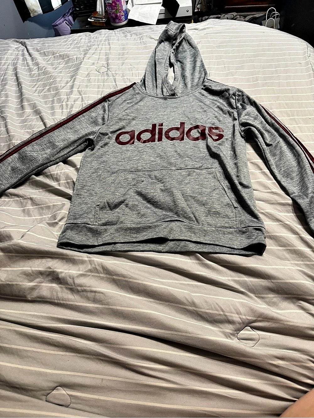 adidas Men's Gray Pullover Hoodie